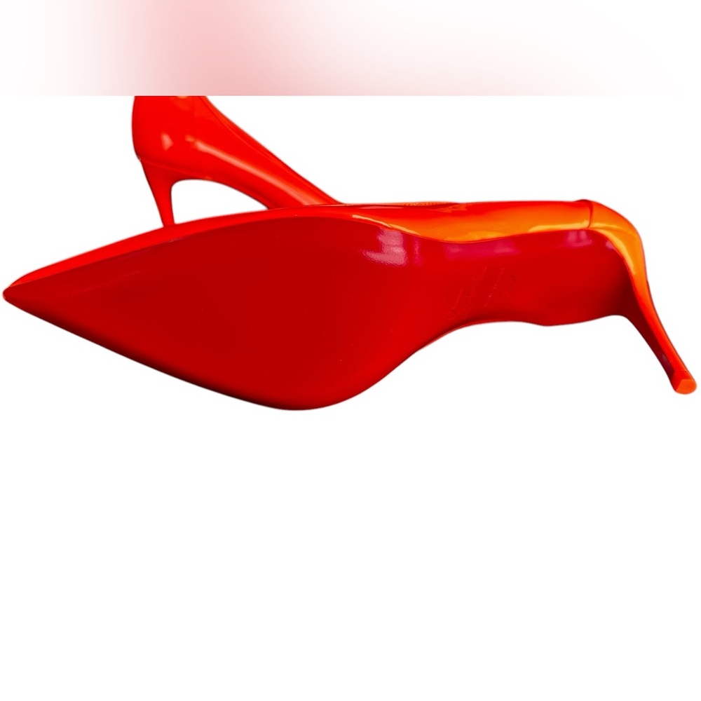 Neon orange Christian Louboutin Sporty Kate 85 (low heel) - Picture 11 of 13